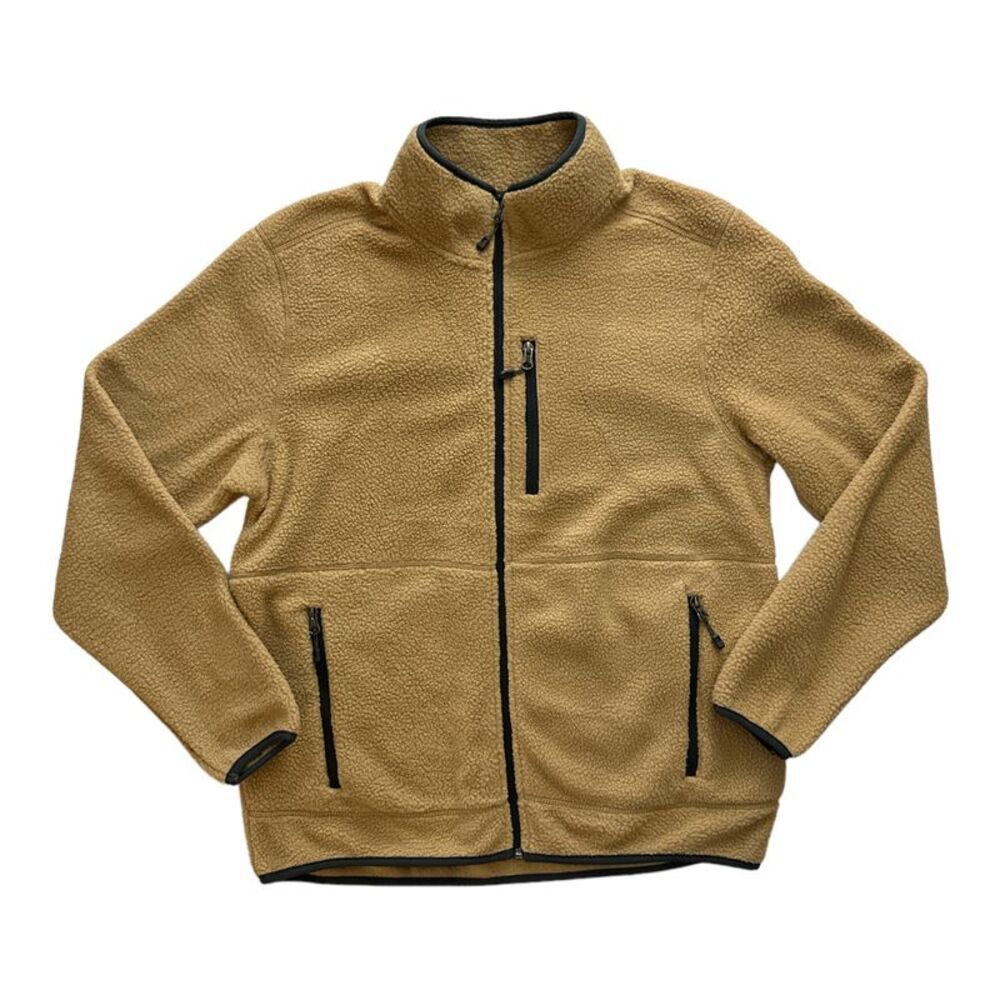 Free Country Men's Free Cycle Zip Up Highland Sherpa Pile Jacket - Camel